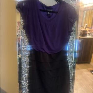Elegant Purple and Black Women's Dress
